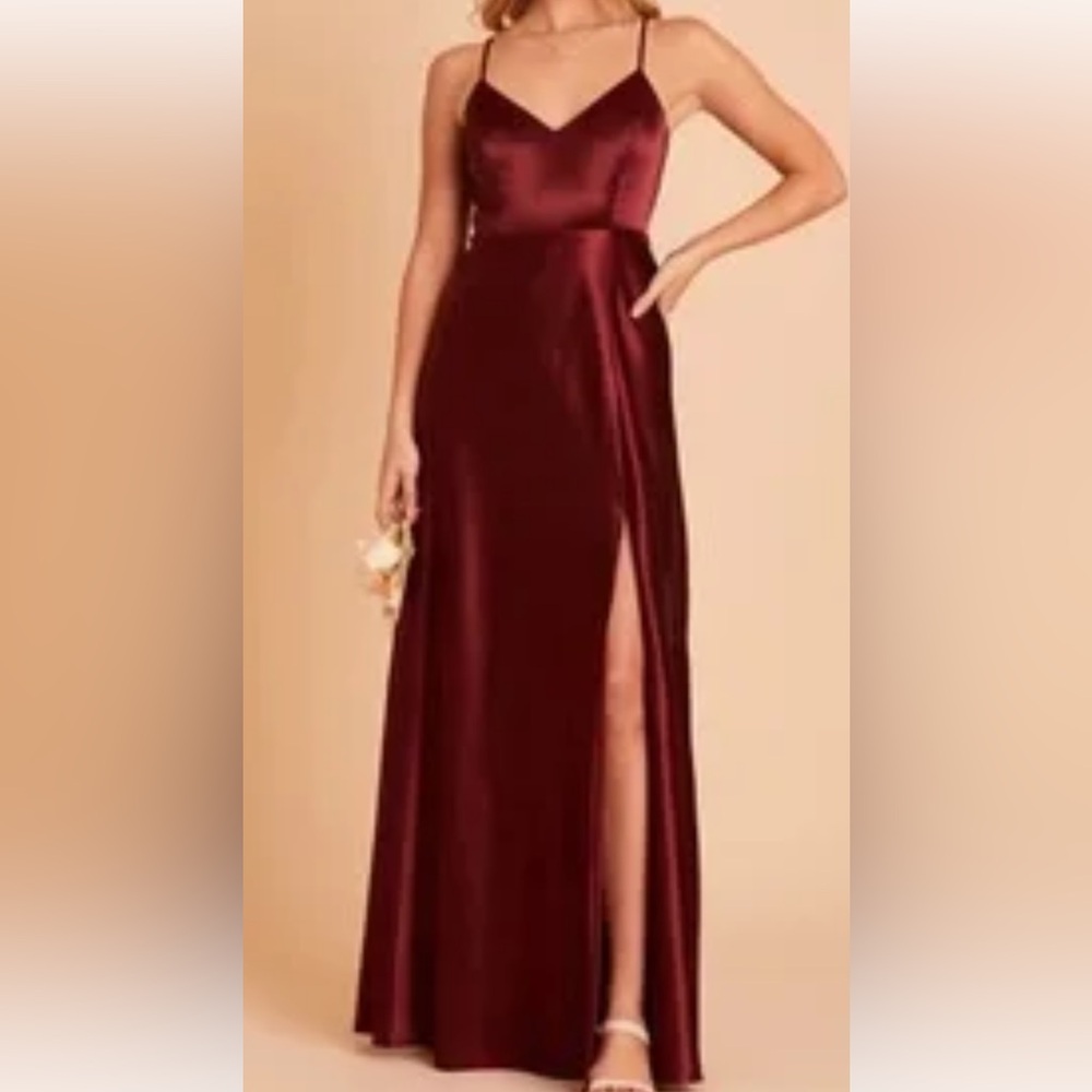 Burgundy cowl neck slip dress in Cabernet color